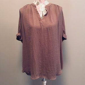 a.n.a. Taupe Elbow Sleeve Tunic
